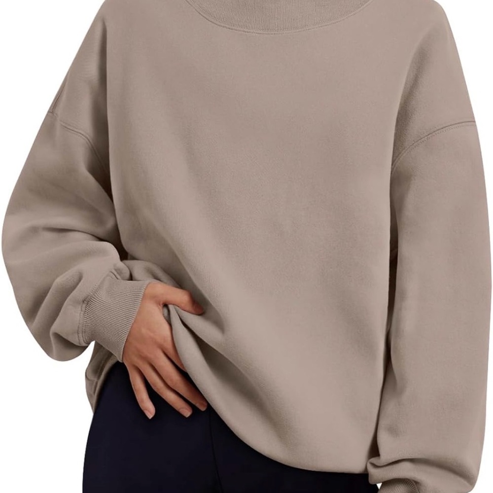 Cozy Cowl Neck Sweatshirt - Coffee Gray/Taupe - Picture 2 of 4